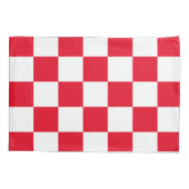 Rode Kroatische Geometrische gebanste Patroon Kussensloop (Achterkant)