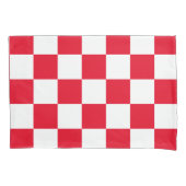 Rode Kroatische Geometrische gebanste Patroon Kussensloop (Voorkant)