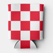 Rode Kroatische Geometrische Vette Checkers Koelbo Blikjeskoeler (Voorkant)