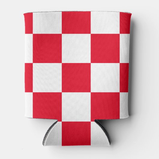 Rode Kroatische Geometrische Vette Checkers Koelbo Blikjeskoeler (Voorkant)