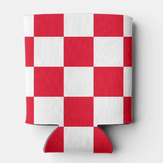 Rode Kroatische Geometrische Vette Checkers Koelbo Blikjeskoeler (Achterkant)