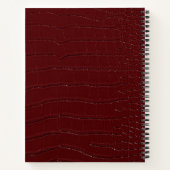Rode krokodil huid print gelakt notitieboek (Achterkant)