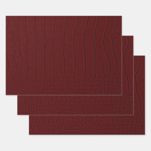 Rode krokodillen huidafdruk inpakpapier vel