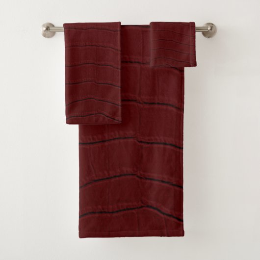 Rode Krokodillenleerprint Bad Handdoek (Insitu)