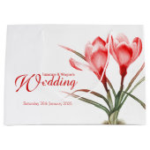 Rode krokus waterverf kunst bruiloft geschenk tas groot cadeauzakje (Voorkant)