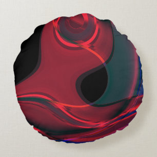 Rode krommen met acryl- en metallische toon op don rond kussen