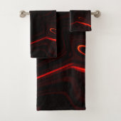 Rode krommen of golving op de donkerste rode achte bad handdoek (Insitu)