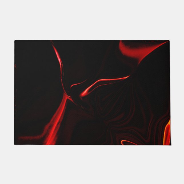 Rode krommen of golving op de donkerste rode achte deurmat (Voorkant)
