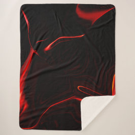 Rode krommen of golving op de donkerste rode achte sherpa deken