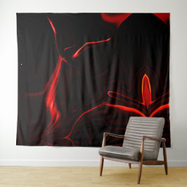 Rode krommen of golving op de donkerste rode achte wandkleed