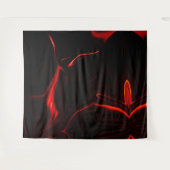 Rode krommen of golving op de donkerste rode achte wandkleed (Voorkant (horizontaal))