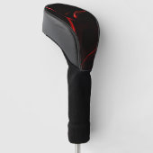 Rode krommen of golvingen in het donkerste rode fo golfheadcover (Schuin)