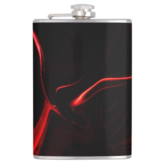 Rode krommen of golvingen in het donkerste rode fo heupfles (Voorkant)