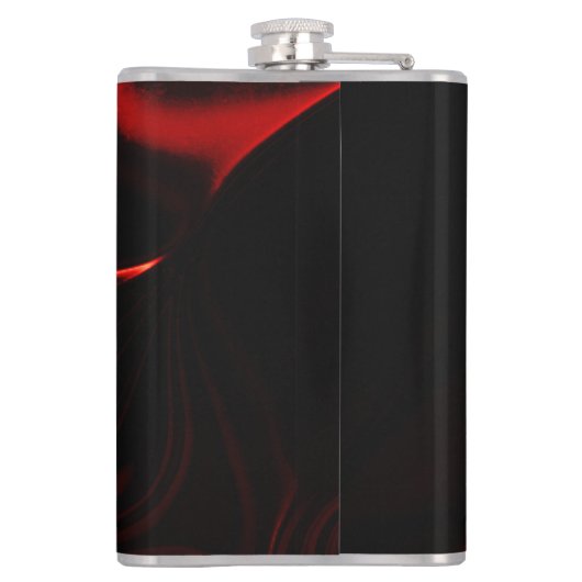 Rode krommen of golvingen in het donkerste rode fo heupfles (Achterkant)