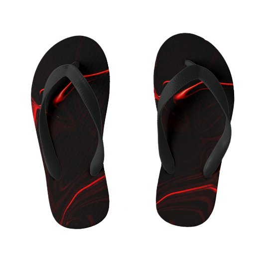 Rode krommen of golvingen in het donkerste rode fo kinder teenslippers (Voetbed)