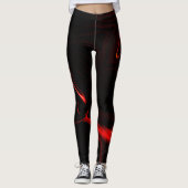 Rode krommen of golvingen in het rood donkerste. leggings (Voorkant)