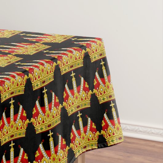 Rode kronen tafelkleed (Voorbeeld)