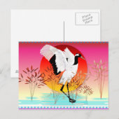 Rode kroonkraan en Sun-Briefkaart instellen Briefkaart (Voorkant / Achterkant)