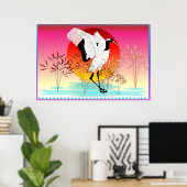 Rode kroonkraan en Sun-Posters Poster (Thuiskantoor)