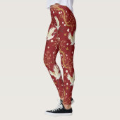 Rode Kroonkraan Sakura Patroon (1) Leggings (Links)