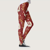 Rode Kroonkraan Sakura Patroon (1) Leggings (Rechts)