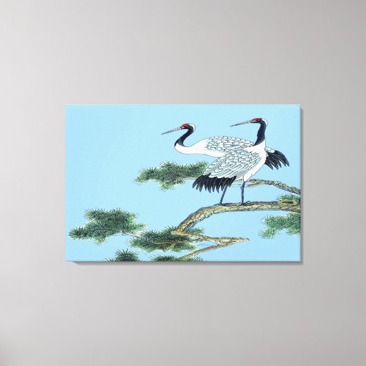 Rode kroonkraan, vast gevlekt canvas afdruk (Voorkant)