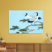 Rode kroonkraan, vast gevlekt canvas afdruk (Insitu (Woonkamer))