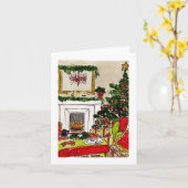 Rode Kroonluchter Kerst Vuurplaats Kaart (Gele Bloem)