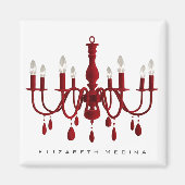 Rode kroonluchter ~ magneet (Voorkant)