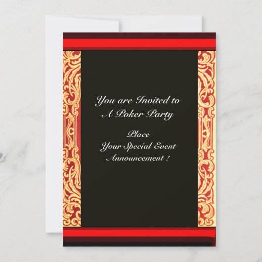 RODE KROUWKARTKAARTEN, POKERPARTIJ WAX SEAL KAART (Achterkant)