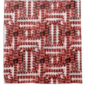 Rode kruidachtige strepen met gradiënt of gepolijs douchegordijn (Voorkant)