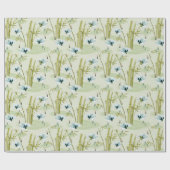 Rode kruin Japanse kranen met Bamboe Patroongesche Cadeaupapier (Vlak)