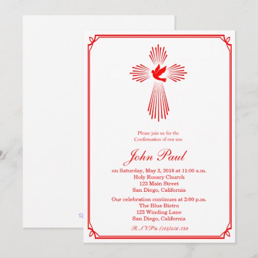 Rode Kruis en honden Bevestiging Uitnodiging (Voorkant / Achterkant)