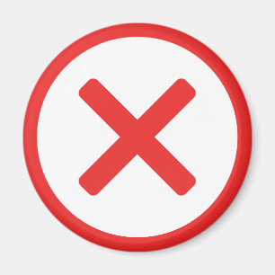 Rode Kruis Geen X Onjuist Symbool Magneet