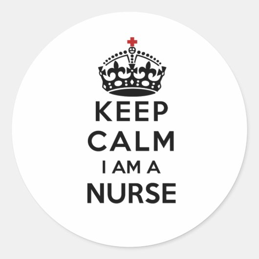 rode kruis Kalm houden Ik ben verpleegster Ronde Sticker (Voorkant)