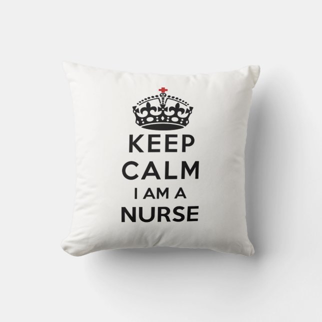rode kruis kroon Keep Calm Ik ben een verpleegster Kussen (Voorkant)