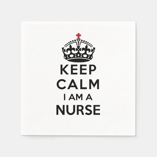rode kruis kroon Keep Calm Ik ben een verpleegster Servetten (Voorkant)