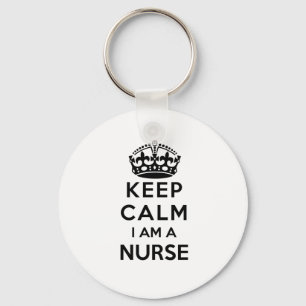 rode kruis kroon Keep Calm Ik ben een verpleegster Sleutelhanger