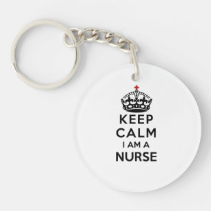 rode kruis kroon Keep Calm Ik ben een verpleegster Sleutelhanger