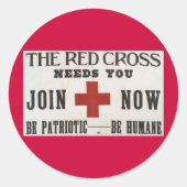 Rode Kruis Ronde Sticker (Voorkant)