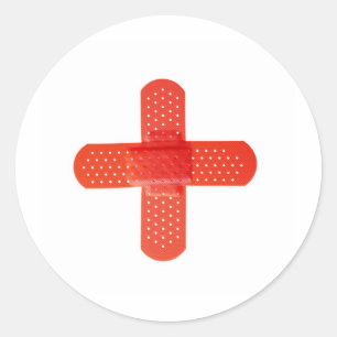 Rode kruis ronde sticker