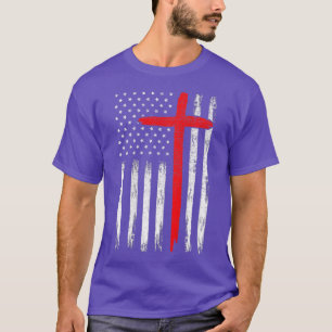 Rode Kruis van de brandweerman met Amerikaanse vla T-shirt