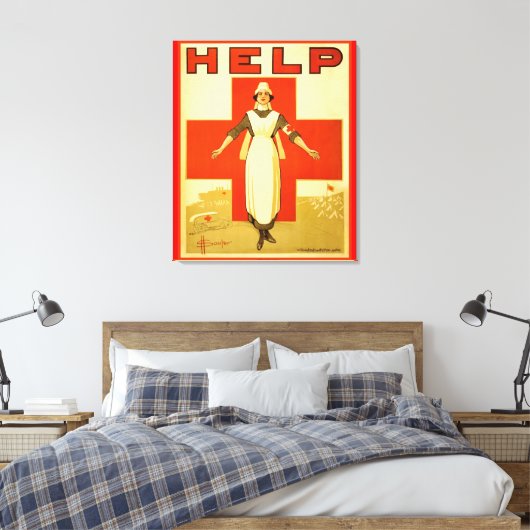 Rode Kruis Verpleegster Wereldoorlog 1 Poster Inge Canvas Afdruk (Insitu (Slaapkamer))