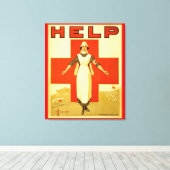 Rode Kruis Verpleegster Wereldoorlog 1 Poster Inge Canvas Afdruk (Insitu (Houten vloer))