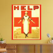 Rode Kruis Verpleegster Wereldoorlog 1 Poster Inge Canvas Afdruk (Insitu (Woonkamer))