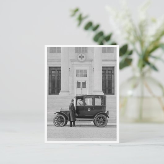 Rode kruiscoupon briefkaart (Staand voorkant)