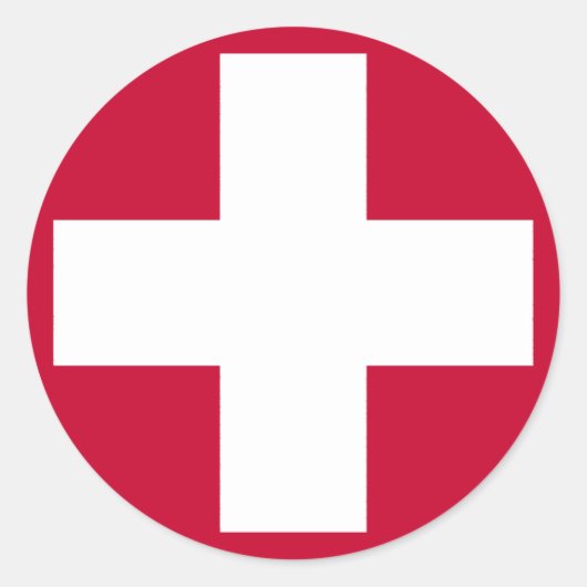 Rode Kruisproducten en -Design! Ronde Sticker (Voorkant)