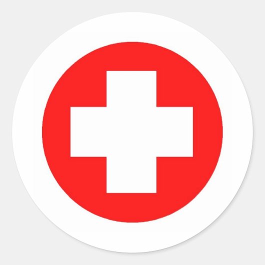 Rode Kruisproducten en -Design! Ronde Sticker (Voorkant)