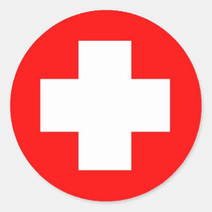 Rode Kruisproducten en -Design! Ronde Sticker