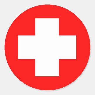Rode Kruisproducten en -Design! Ronde Sticker